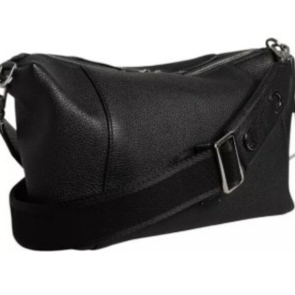 D&G Black Leather Logo Plaque Shoulder Crossbody Bag - Picture 3 of 7